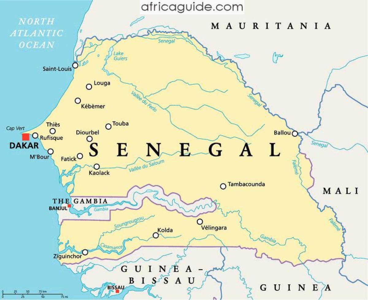 رودخانه سنگال نقشه آفریقا