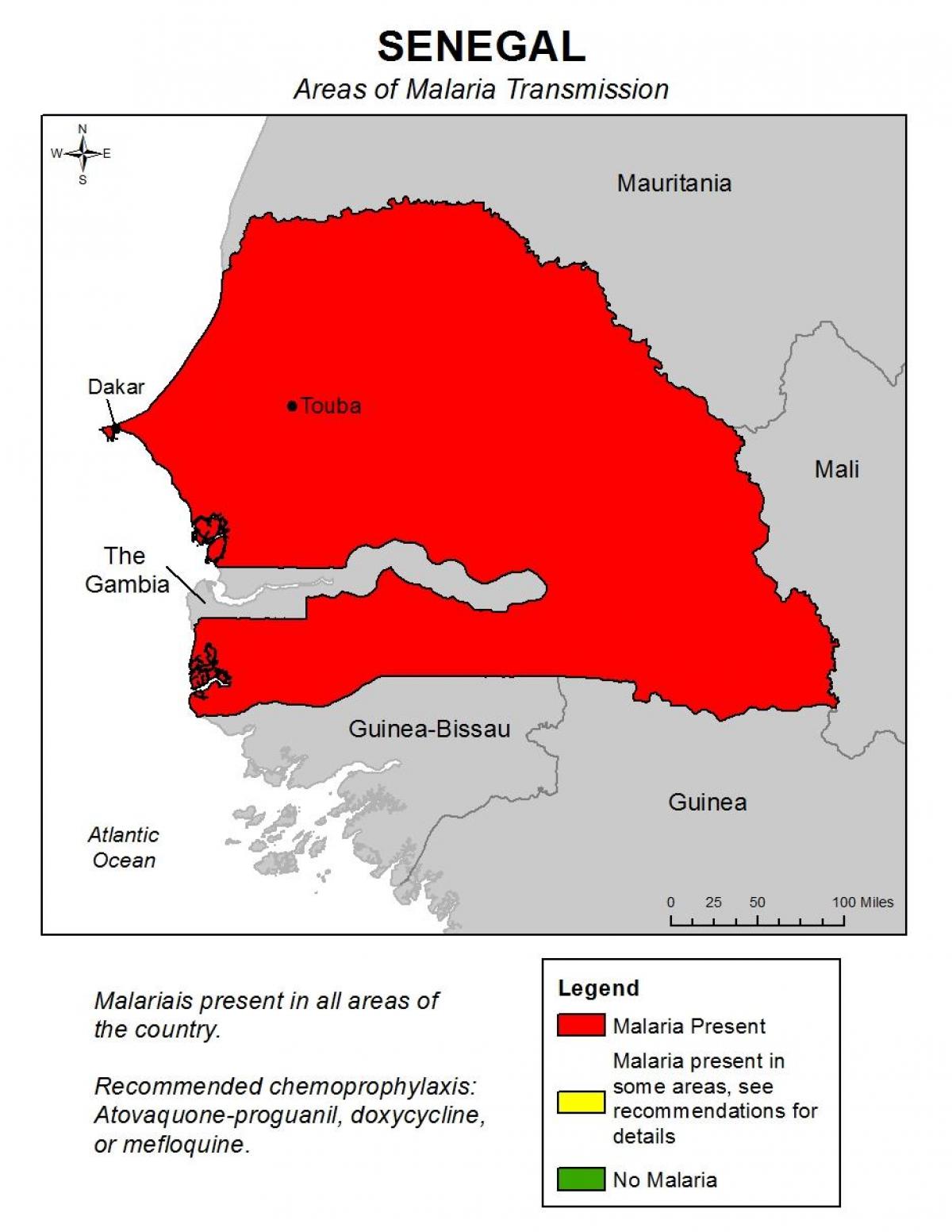 نقشه از سنگال مالاریا