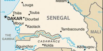 نقشه از سنگال و کشورهای اطراف
